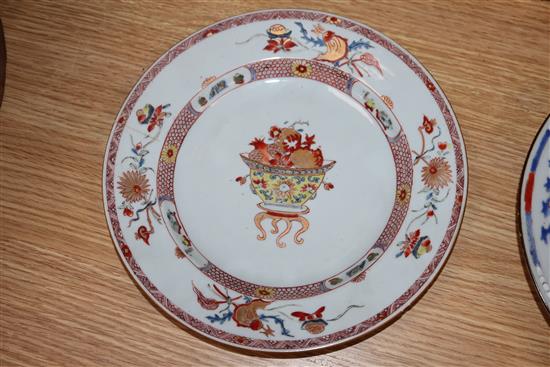 Four Chinese export porcelain plates